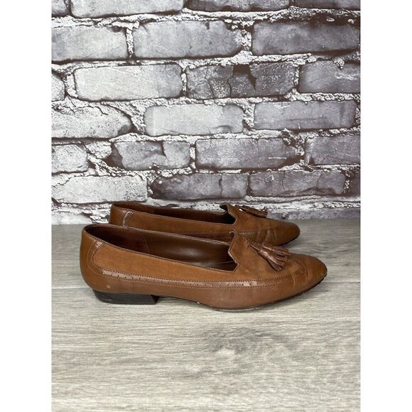 Cappagallo Brown Leather Wingtip Tassel Loafer Shoes Women Sz 6M US - Picture 10 of 16